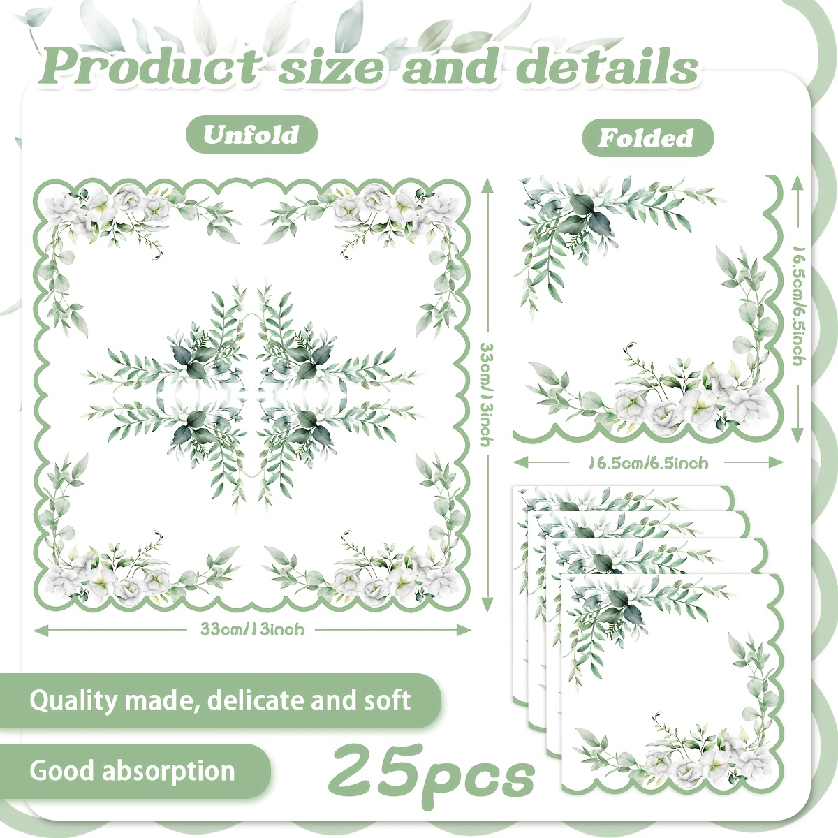 Eucalyptus Lace Theme Party Disposable Tableware, Dinner Napkins, Lunch Napkins For Gatherings, Weddings, Birthday Parties, Table Decorations Valentine,carnival,mardi Gras, Karneval,easter,wedding