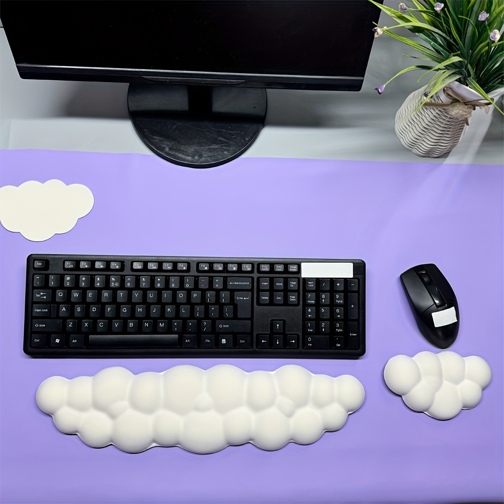 

3-pack Ergonomic Memory Foam Wrist Rest Pads For Keyboard And Mouse - Wrist Support Set For Gaming, Office, And Home Use - Comfortable Wrist Cushion For Typing And Mouse Use - Black And White