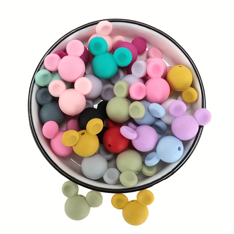 

10pcs Silicone Cute Shaped Beads, Diy Bracelet Beaded Decors Jewelry Making Crafting Accessories