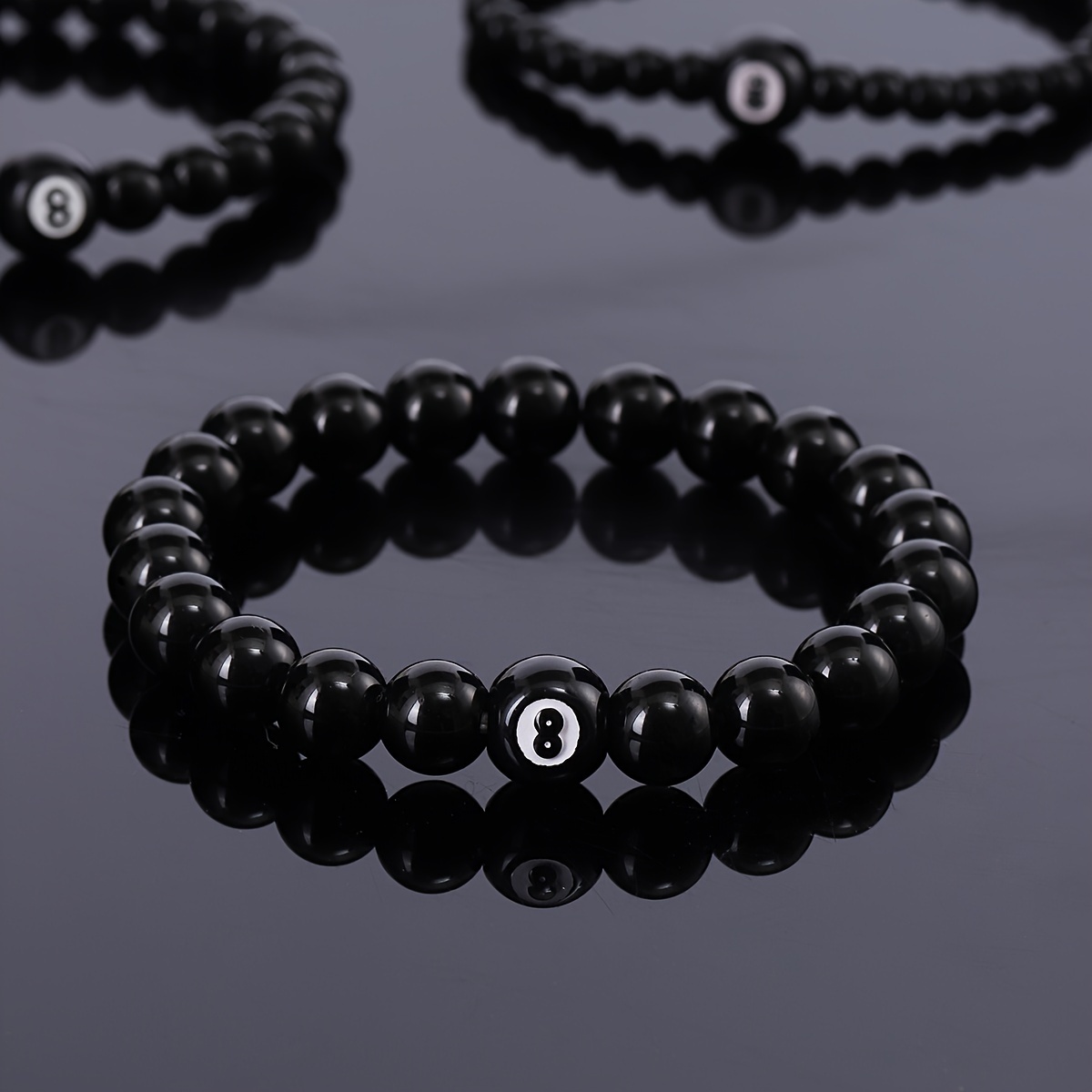 8 Billiard Players String Men's Lucky Number Bracelet