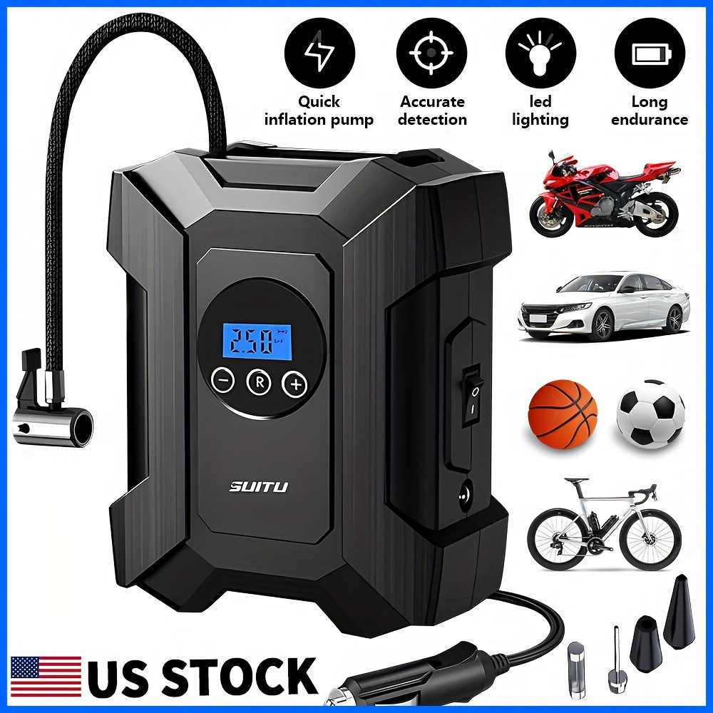 

Car Air Tire Pump Inflator Compressor Led Digital Electric Portable 150psi 12v