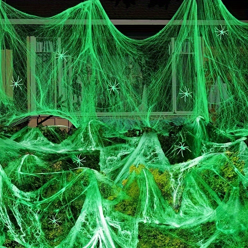 

-the- Spider Web Decor Kit - 120 Sq Ft 30 Fake Spiders, For Halloween & Parties