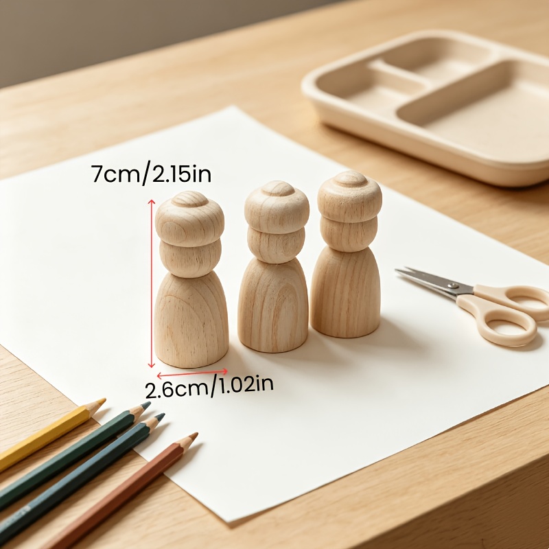 TEMU 3pcs Set Of White Wooden Christmas Trees, Wooden Men, Different Styles Of Natural Wood Products, Suitable For Holiday Atmosphere Decoration,