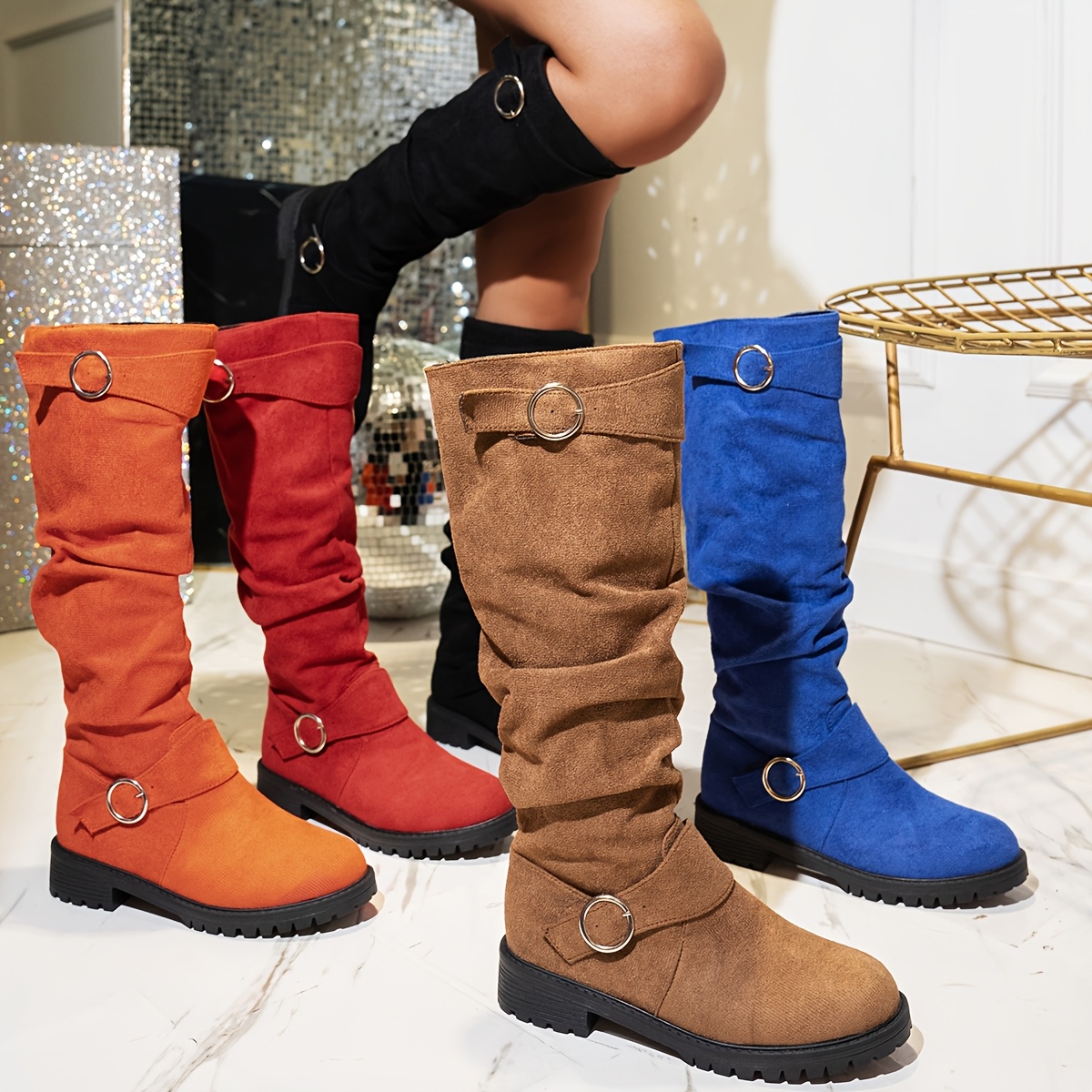 

Women' Knee-high Boots, Slip-on Design, Suitable For Autumn And Winter