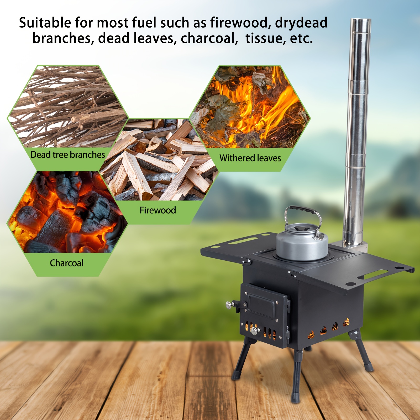 HOT Cooking Camping Wood Stoves For Tents Camping Wood
