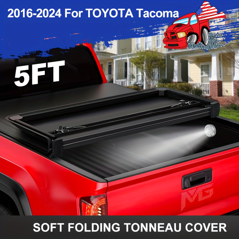 

Soft Tri-fold Tonneau Cover Fits Toyota Tacoma 2016-2024 With 5-ft (60.5in) Truck Bed W/ Track System