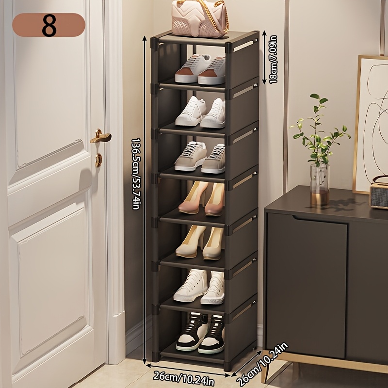 Image of 1pc, Multifunctional Shoe Rack And Shelf, 2 Colors , Dust-proof, Heightened And Widened, Can Hold Large Size Shoes, Space-, Suitable For Entrance, Living Room, Kitchen, Bathroom And
