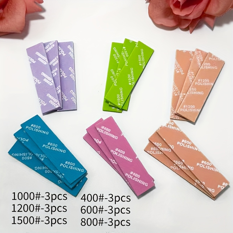 Image of 9/18pcs Sanding Sponges For Model Building, 3mm Model Tools Hand Sanding Blocks, Wet Dry Reusable #400 #600 #800 #1000 #1200 #1500 Grit Sandpaper