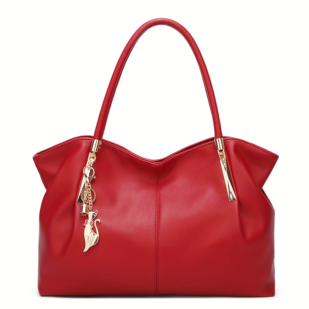 Image of Women's Handbags Large Faux Leather Shoulder Bag Shoulder Bag Women Tote Bag Bag For Work, Casual, Party, Shopping
