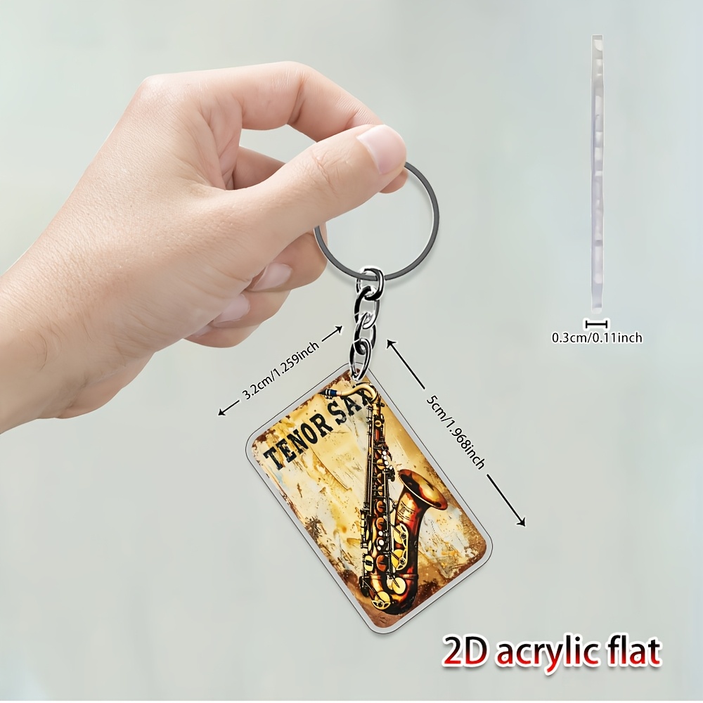 5pcs music note acrylic keychains alloy metal oblong shape Temu