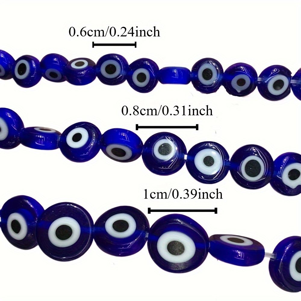 

6/8/10mm Evil Eye Flat Beads - Glass Charm For Diy Jewelry Making