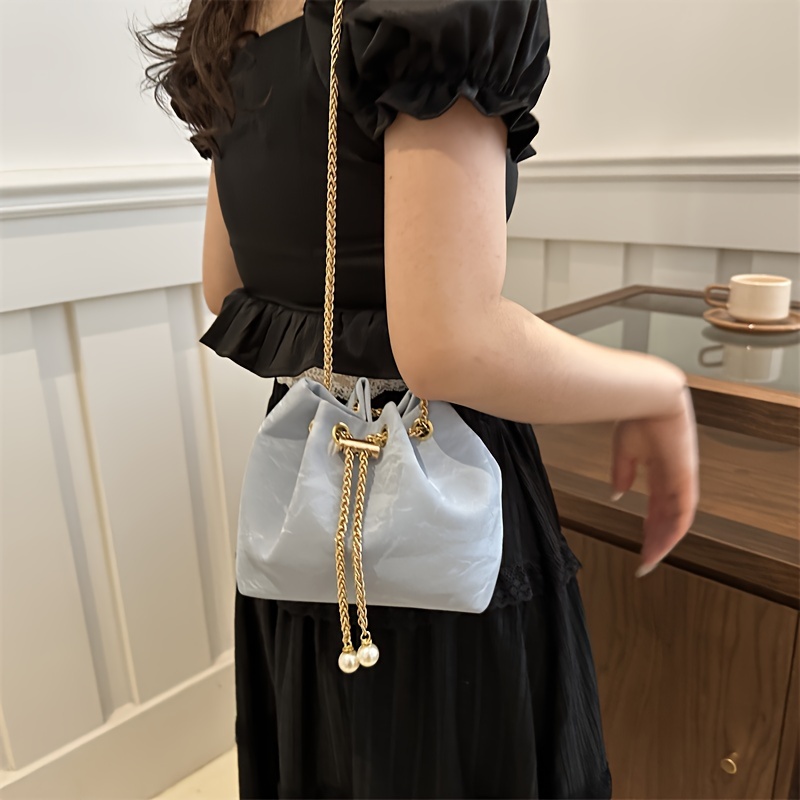 women' strap mini crossbody bag foldable bucket purse - Temu
