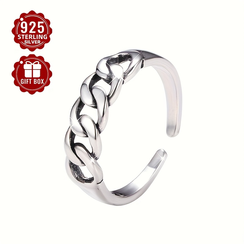 

Elegant Vana Twist Ring - 925 Sterling Silvery, Adjustable For Women | Perfect Gift For & Festivals