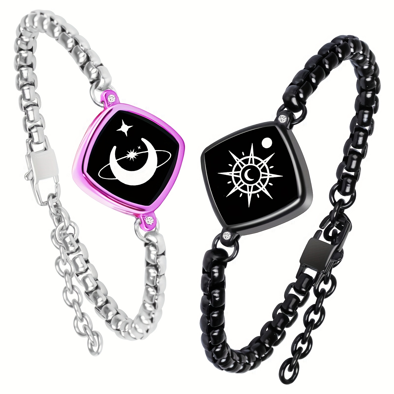 Valentine's Day gift Long * Bracelets, Vibration & Light up Remote Smart  Matching Couples Bracelet for Couples Lovers * Festival Long Distance  Relationship Girlfriend Boyfriend Xmas Gifts Bracelet Men ...