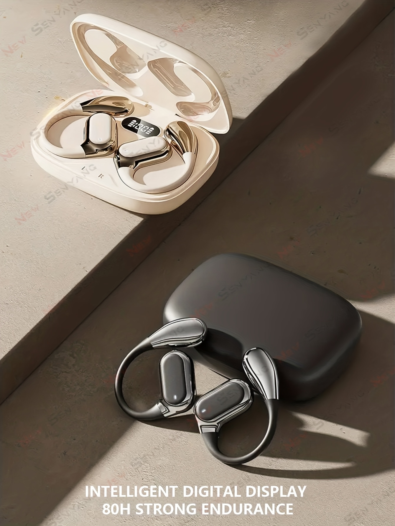 2025 New Senyang AI Translation True Wireless Over-Ear Business Comfort Earbuds - Sports Minimalist Earphones - Multilingual Support, Smart Dual Mic Noise Cancellation, Touch Control, Compatible with Phones, Perfect for Travel, Socializing, Studying