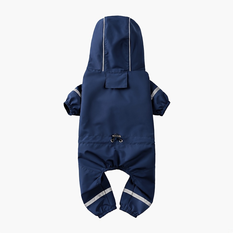 TEMU a quattro per animali domestici, Poncho antipioggia con cappuccio riflettente per cani, Abbigliamento antipioggia da esterno per di taglia come