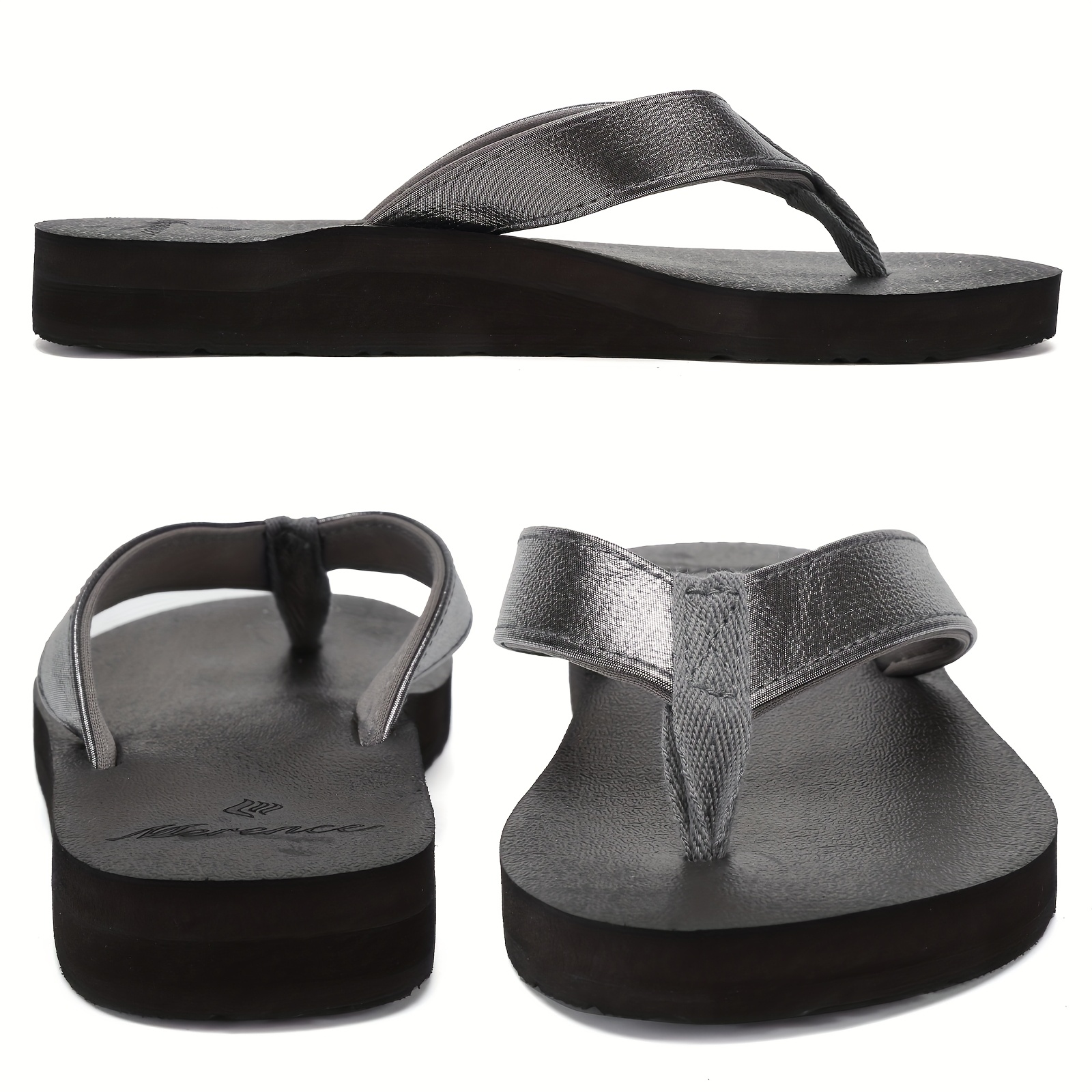 womens lightweight comfortable non   flops pu cover upper eva cushioned sole slip on flat sandals for indoor outdoor beach summer use summer sandals Product details 5