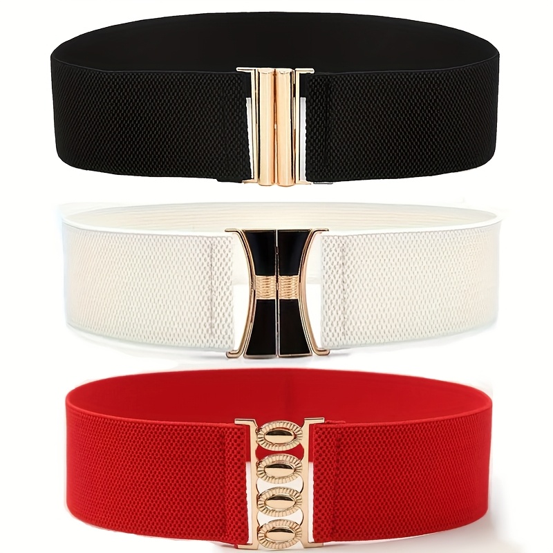 3pcs womens belt set fashionable elastic wide waist belts Temu