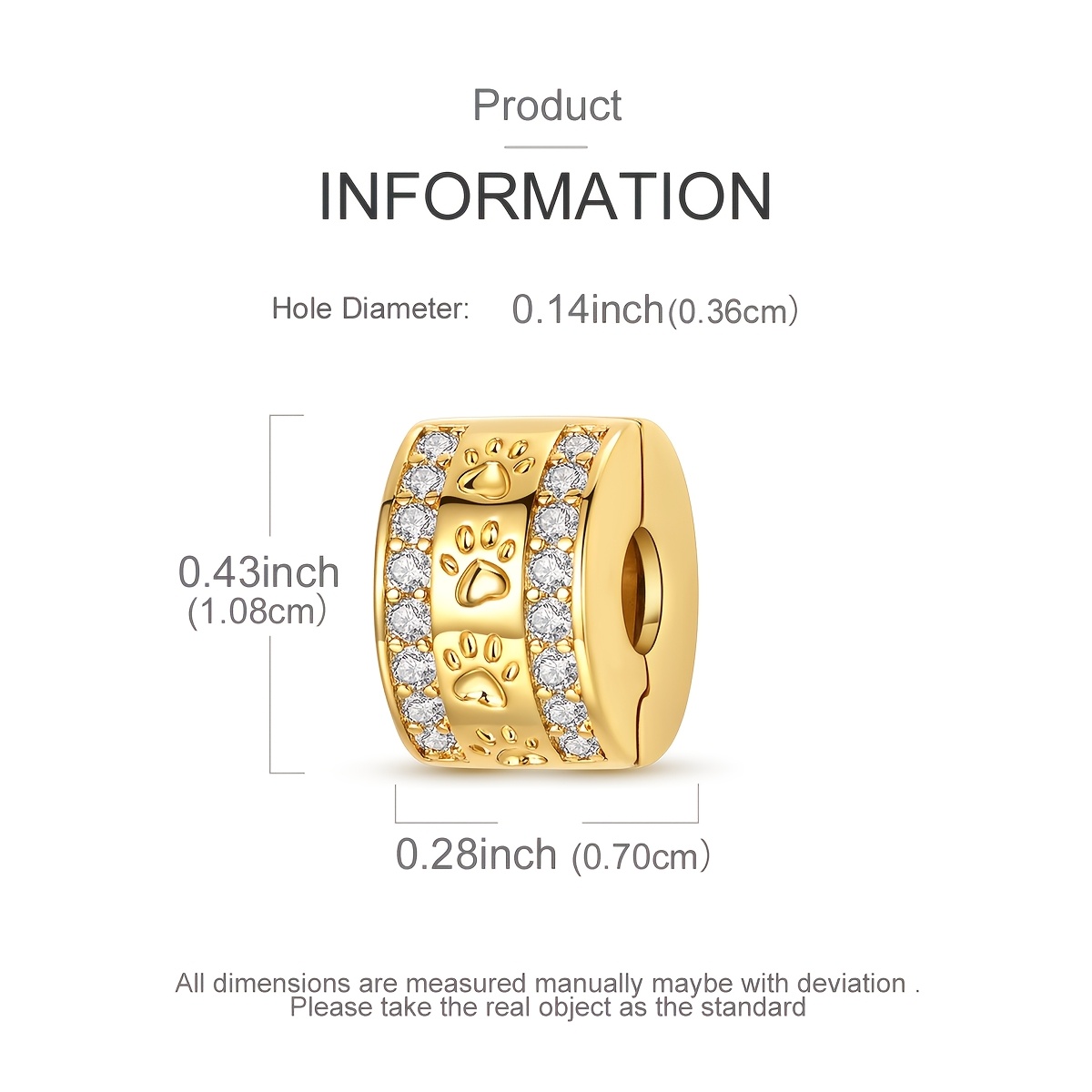 Cubic 18k Gold Plated Bead Style Pendant for DIY