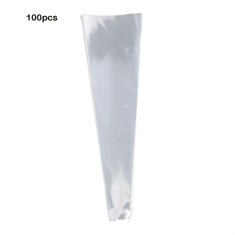 E-shop 100 Stück Blumenverpackungsbeutel Bouquet Glas Papier Opp Zylinderförmige Einzelblumen Geschenkbeutel Transparente Plastik Feuerwerkskörper