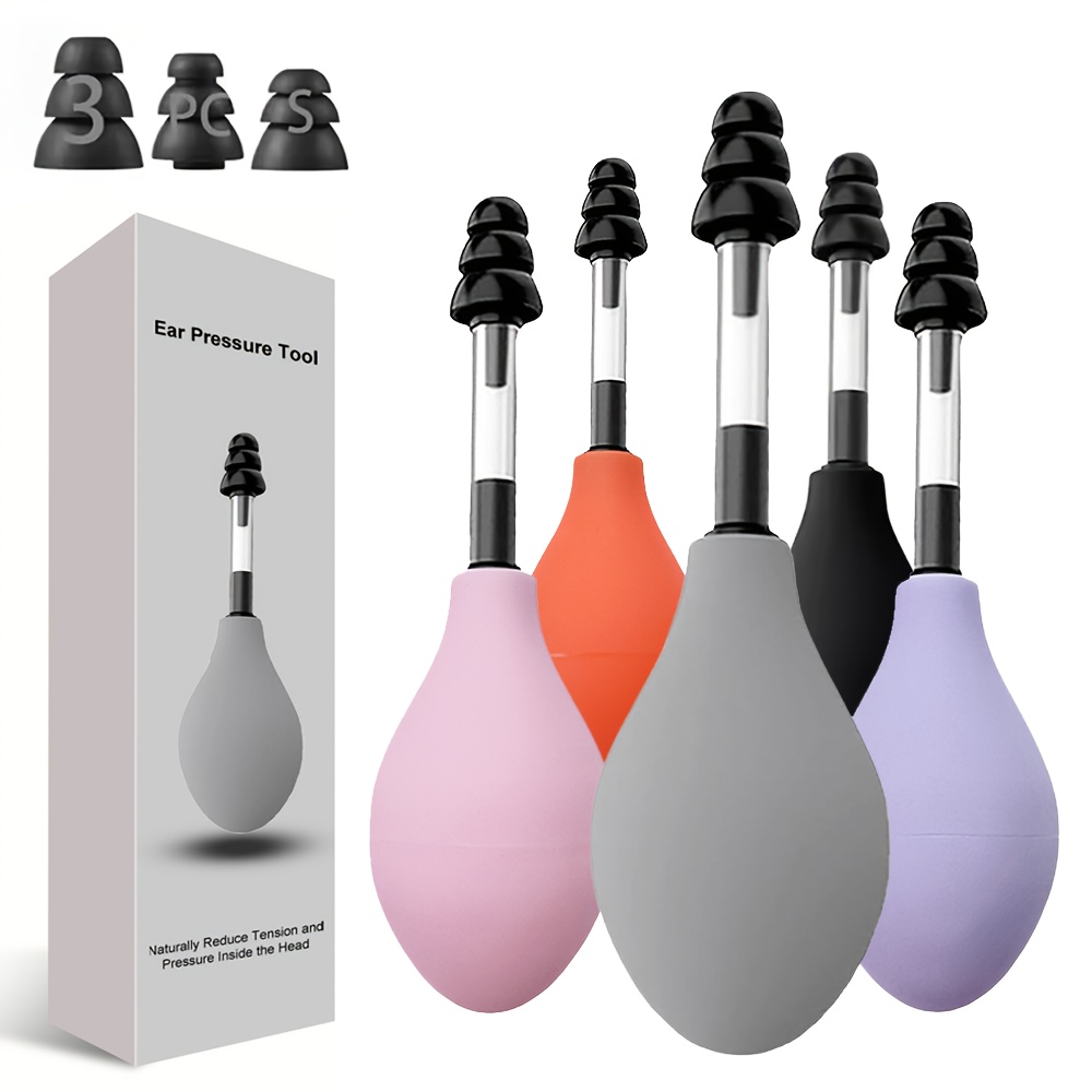 1 Device Xunhaoo Portable Ear Pressure Tool with 3 Sizes Soft Earplugs Suitable for Migraine, Tension Headache & Tinnitus - Travel-Friendly Earplug Massager Device - Image 2