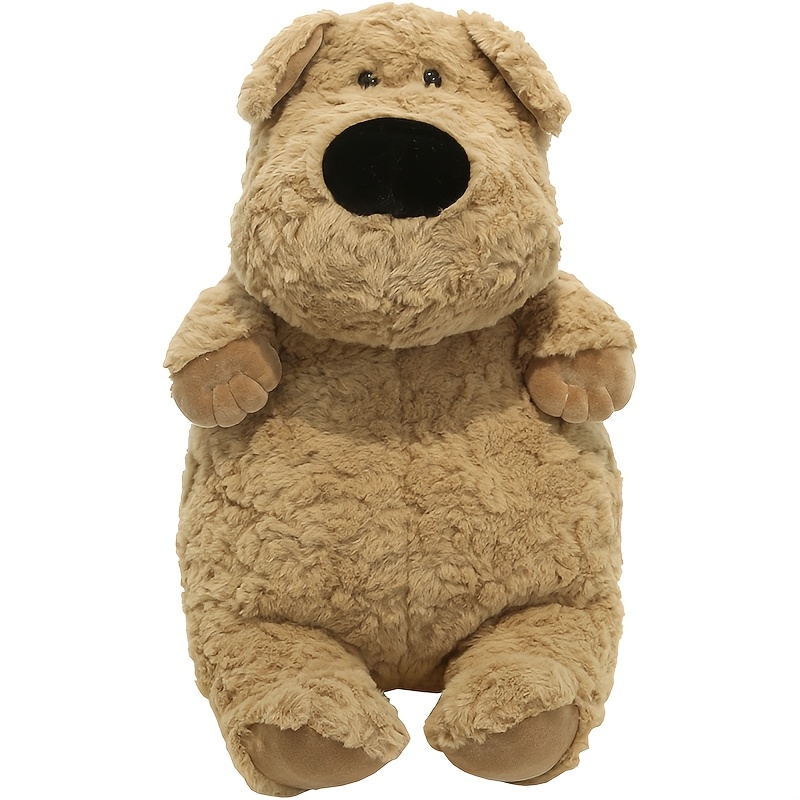 Kawaii Chubby Fluffy Brown Dog Plush Doll