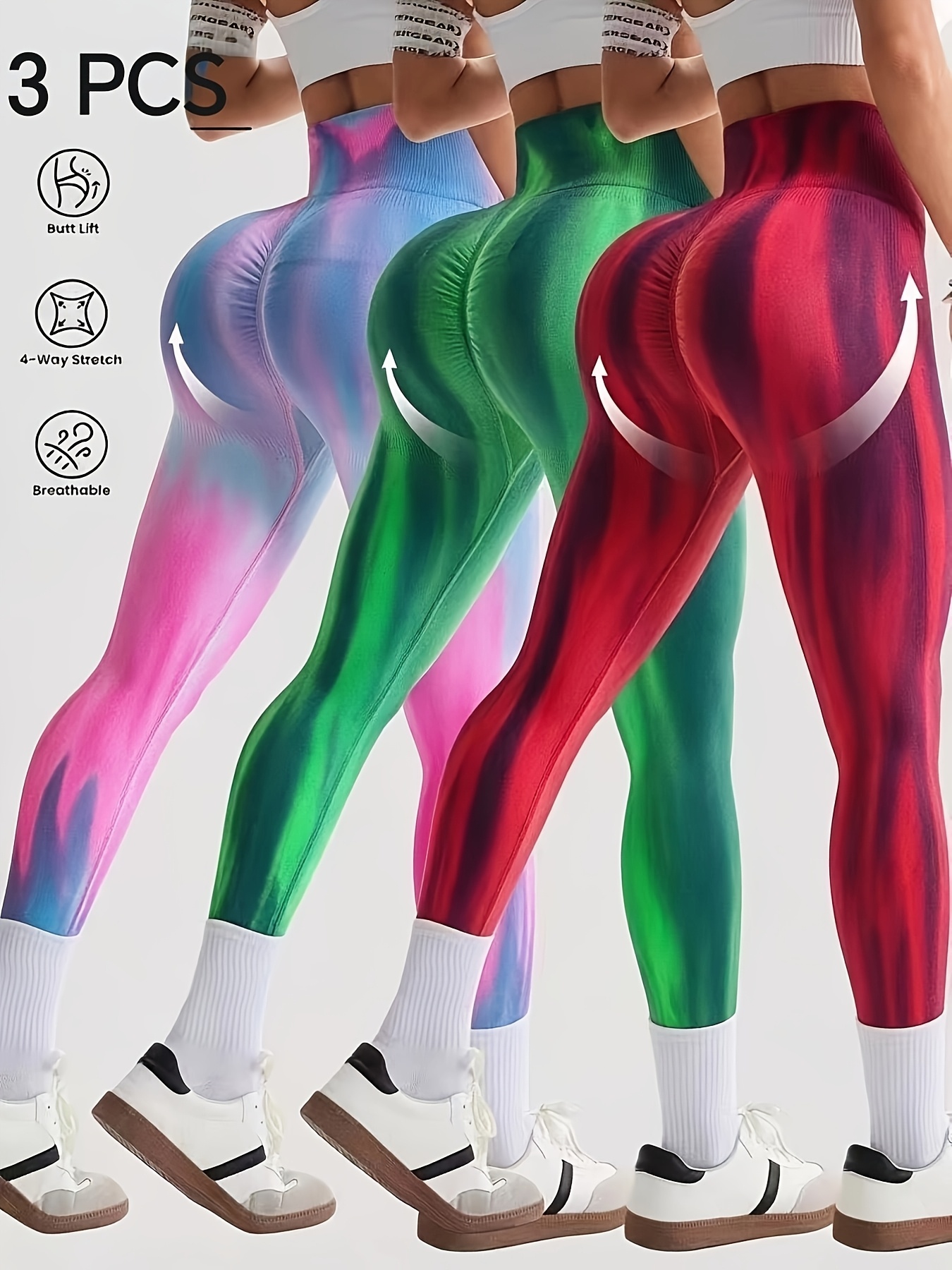 3pcs Autumn/Winter Ultra-Soft High-Stretch Women's Fitness Sports Long Pants, Full-Body Tight Leggings, Opaque Workout R