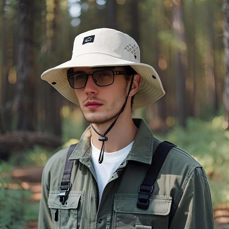 summer mens breathable sun hat outdoor fishing hat large brim basin hat mountaineering sunscreen fisherman hat cross border