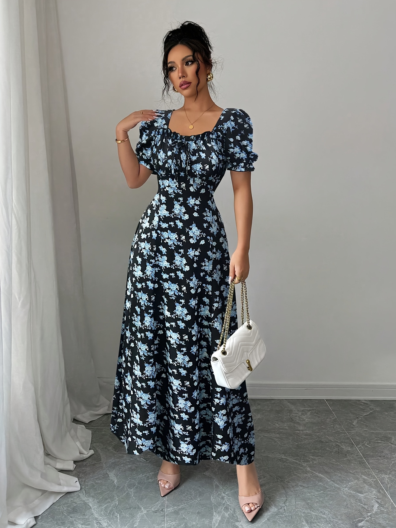 chinese dress ladies Women's Bohemian Beach Long Dress Spring Summer Casual V-Neck main image 0