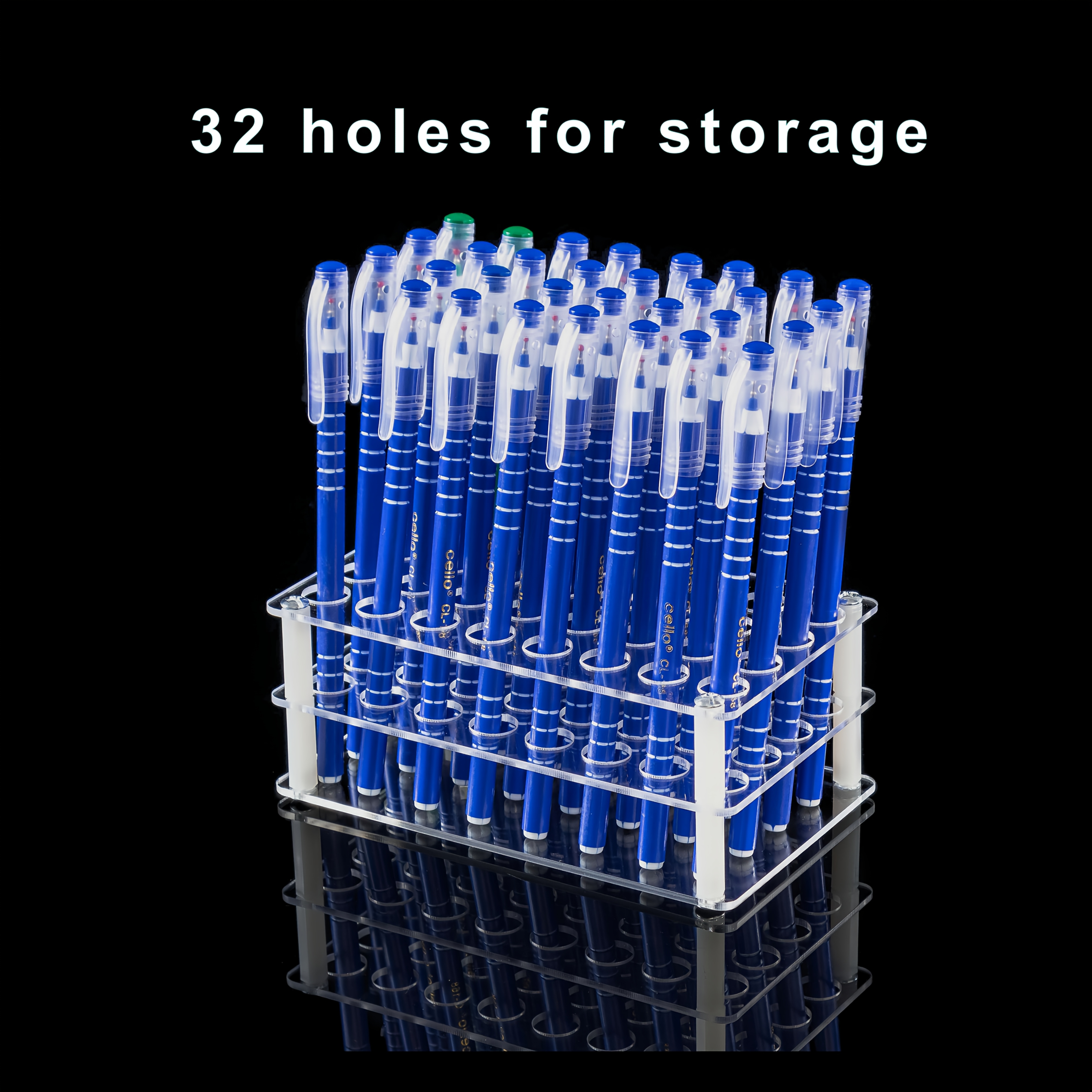 TEMU Acrylic Multi-hole Pen Holder, Stationery Store Display Rack, Display Rack For Pencils, Fountain Pens, Ballpoint Pens, Gel Pens, And Eyebrow