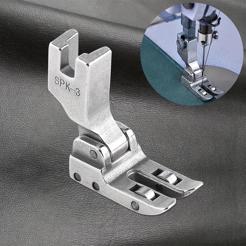 

1pc Spk-3 Leather Presser Foot With Bearing Wheel Roller For Industrial Sewing Machines - Metal Construction