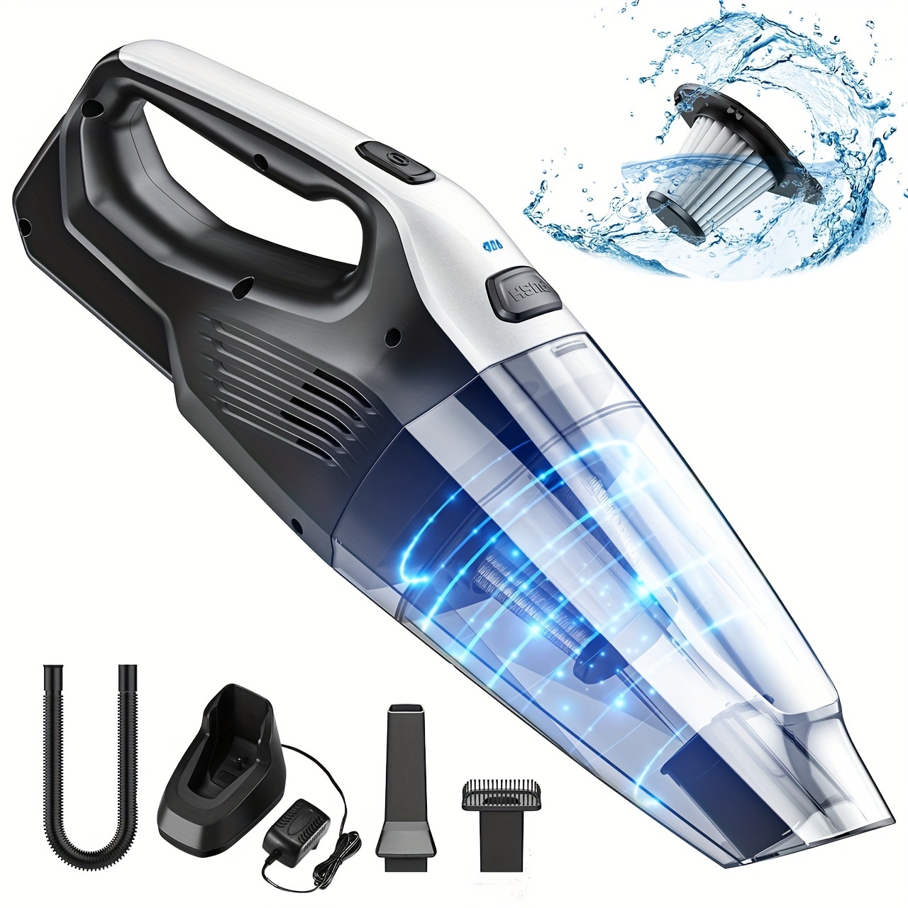 

Handheld Vacuum Cordless Handheld Vacuum 30mins Long Runtime Rechargeable Battery Lightweight Portable Car Vacuum For Home Office Car Cleaning Carpet Stairs Sofa Deep Cleaning