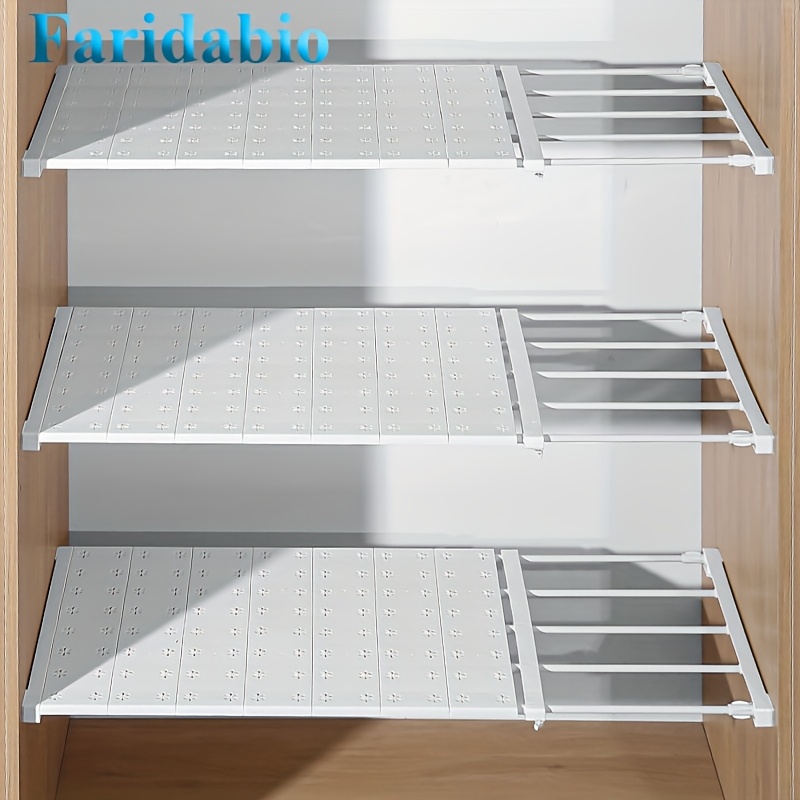 

Space-saving Expandable Storage Rack - Adjustable, Wall-mounted Shelf For Closet, Wardrobe & Kitchen Organization - Carbon Steel