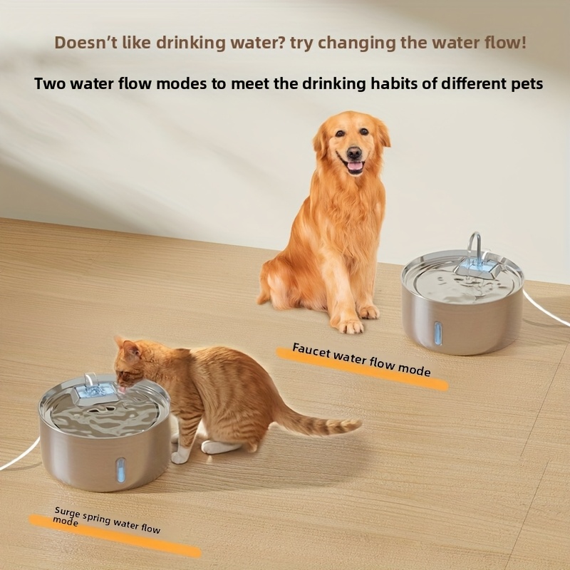 Practical 236oz/7L/1, 8gal Stainless Steel Dog Water Fountain, Automatic Pet Fountain Cat Water Dispenser With Replacement Filters For Cats, Dogs, Multiple Pets, USB Powered Dog Water Fountain With Water Level Window, (FT007 Model), Without Battery 8 Practical 236oz/7L/1, 8gal Stainless Steel Dog Water Fountain, Automatic Pet Fountain Cat Water Dispenser With Replacement Filters For Cats, Dogs, Multiple Pets, USB Powered Dog Water Fountain With Water Level Window, (FT007 Model), Without Battery - Image 8