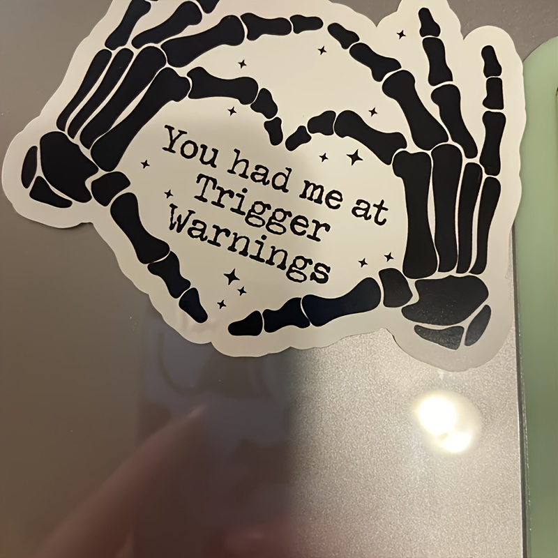 

trigger Warnings" Waterproof Vinyl Sticker - Perfect For Book Lovers And Enthusiasts