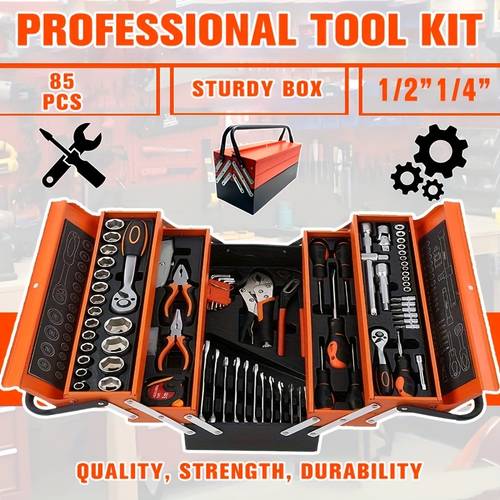 high repair tool set 45 85 216pcs toolbox car bicycle and motorcycle repair compact and portable with ratchet wrench fathers husbands and holiday gifts