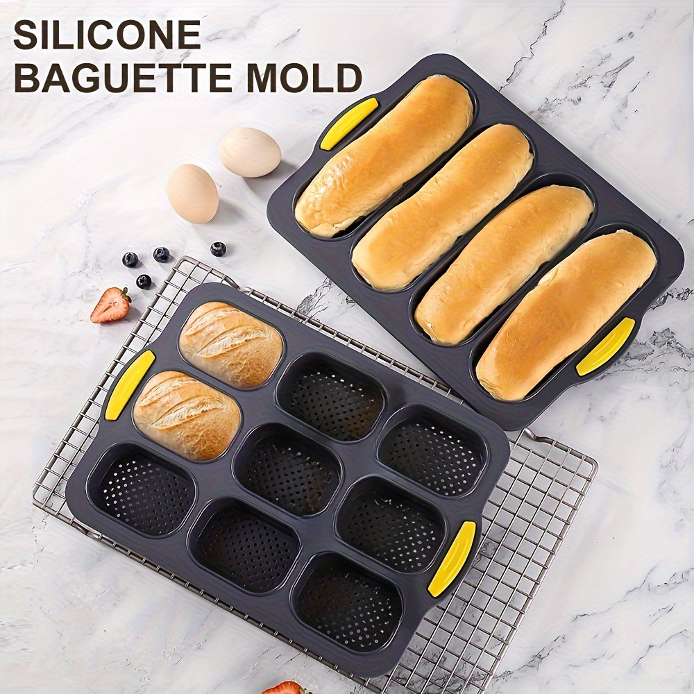 

Set, Silicone Baking Tools Kit - Includes Mini Loaf Pan, Baguette Pan, Oil Brush, And Spatula - Perfect For Home Bakers And Kitchen Enthusiasts