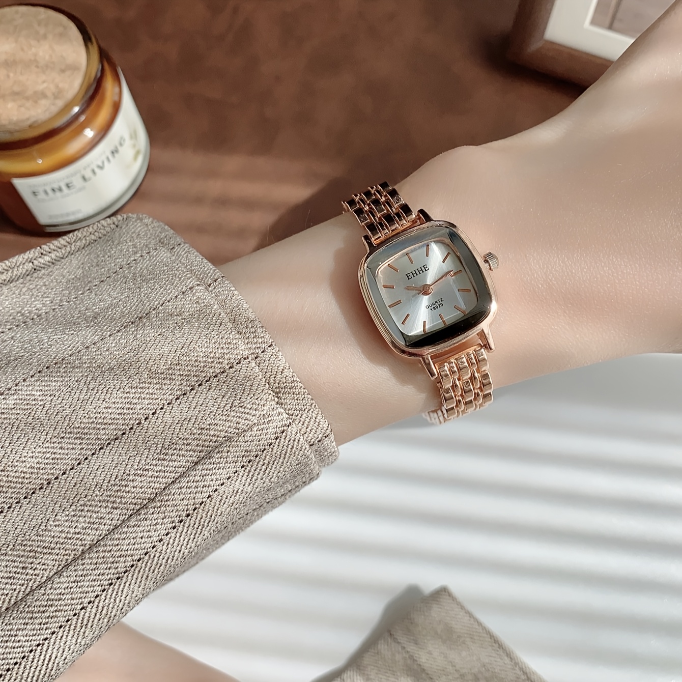 women s elegant minimalist watch - golden-tone alloy strap quartz wristwatch, everyday & formal jewelry, perfect birthday/anniversary/halloween gift for women, anniversary present, classic  ,    , stylish accessory, professional women Product details 2