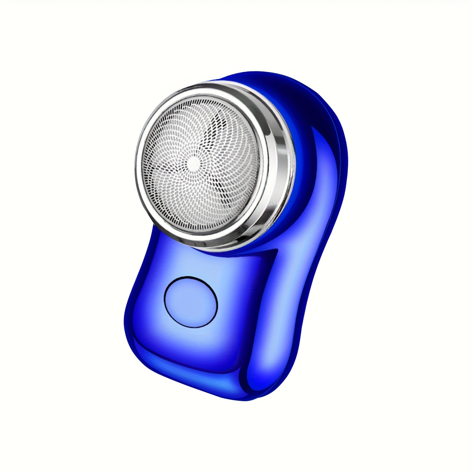 TEMU 1 Pack Mini Portable Electric Shaver, Usb Rechargeable Pocket Razor, Stainless Steel Spiral Blade, Travel, Blue/white