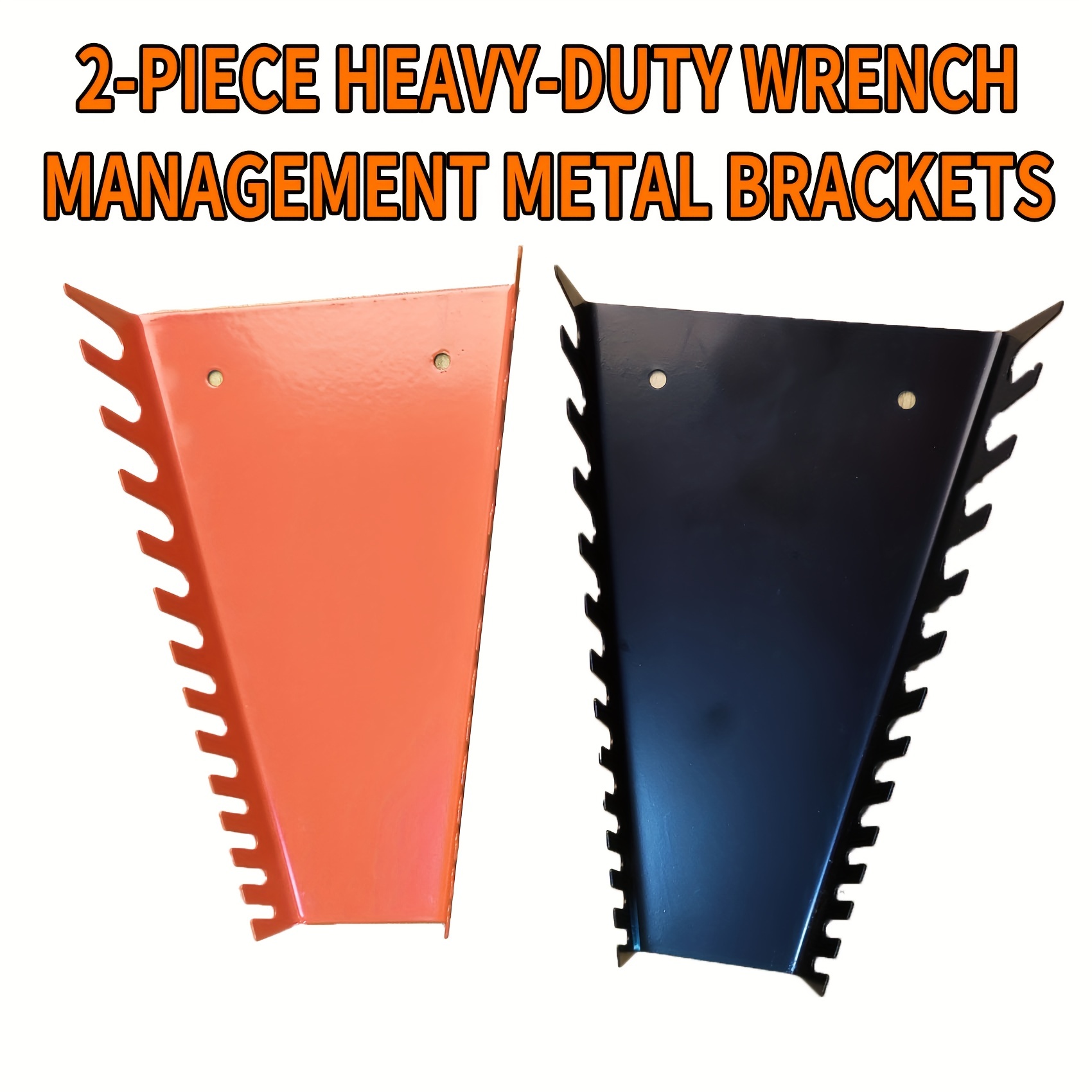 TEMU 2pcs Metal Wrench Organizer Set, Hold 26 Wrenches Wrench Holder Set, Wall Mounted Wrench Storage Trays, Wrench Organizer For Tool Box Drawer