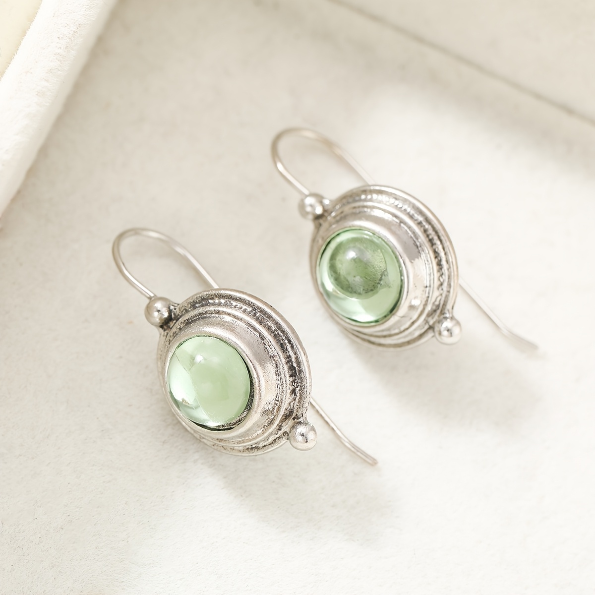 Women's Bohemian Ethnic Distressed Raw Stone Pendant Earrings