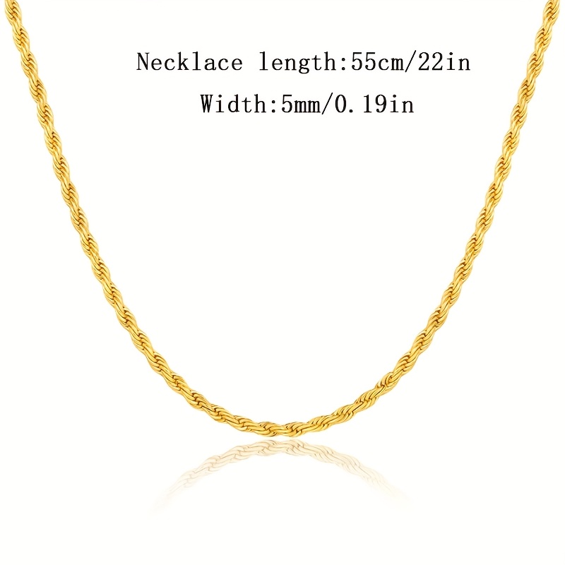 Image of 925 Silver Men's Necklace Women's Necklace Golden Braid Chain Necklace Valentine's Day Gift Fashion Simple, Thanksgiving Holiday Honeymoon, Birthday, Christmas, Gift For Her, With Exquisite Gift Box
