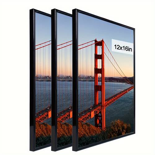 3pcs/set, 12x16in Black PVC Photo Frame, Can Be Placed Horizontal Or Vertical, Hanging Wall, Desktop Art Decor, Birthday Party Decor, Home Living Room Office Decor, Mother's Day Spring Season Gift, No Photo Paper Included