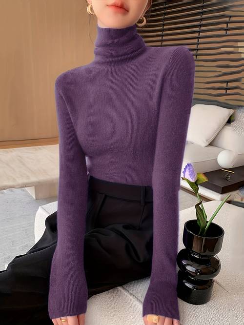 new autumn winter early spring high neck sweater for women high end slouchy neck base layer top