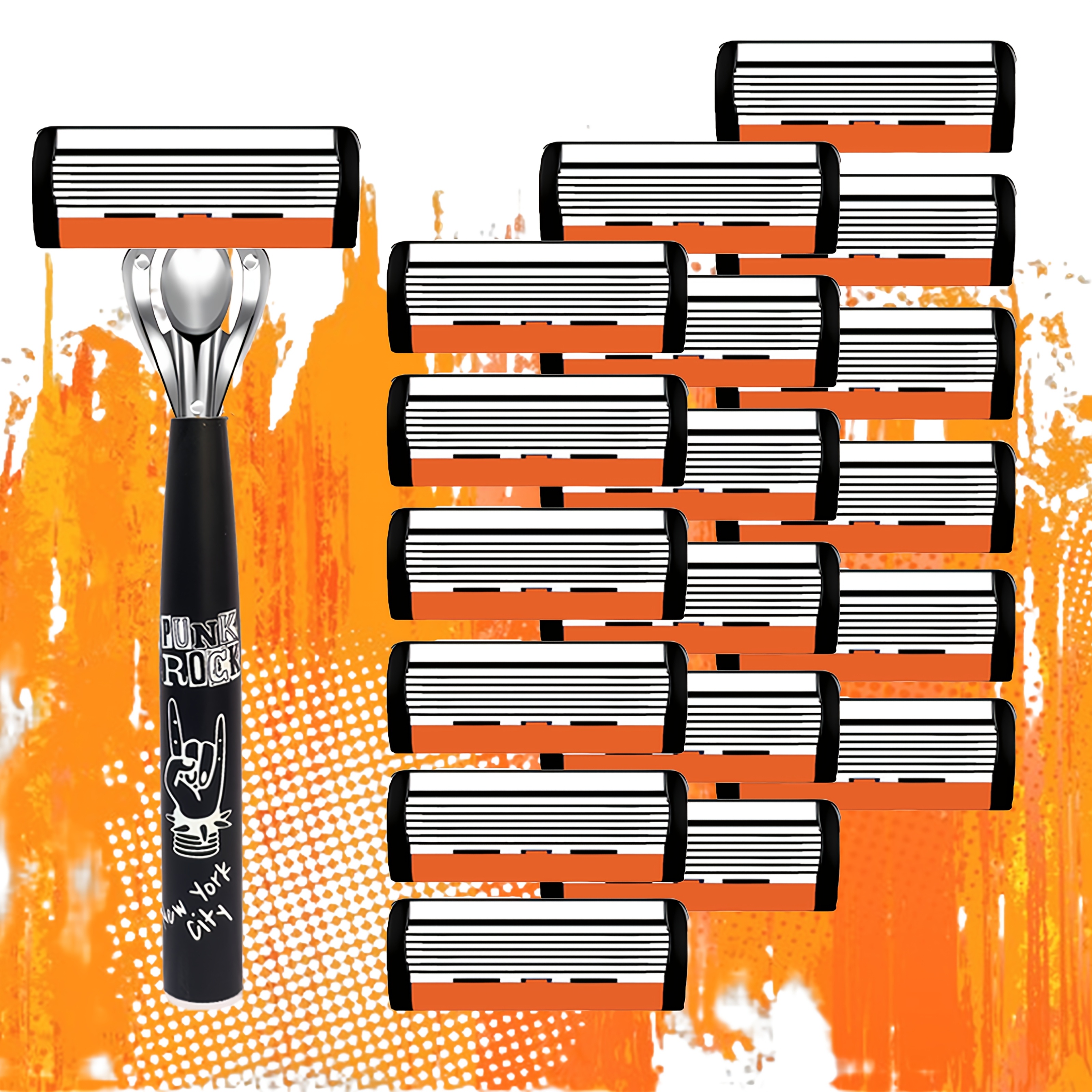 

- Set -sharp 6- Blades - Ergonomic , Refillable & Reusable, Father's Day For Men | For & Grooming