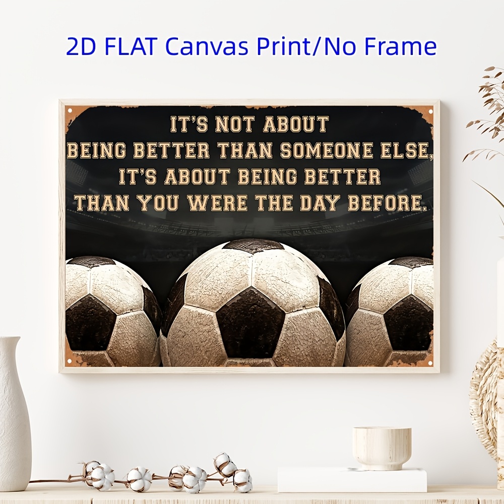 TEMU Plat 2D, Événement de Football 2026, Impression sur Toile Plate 2D, 1 pièce Impression sur Toile Cadre avec sur - "Il ' pas d'être meilleur que