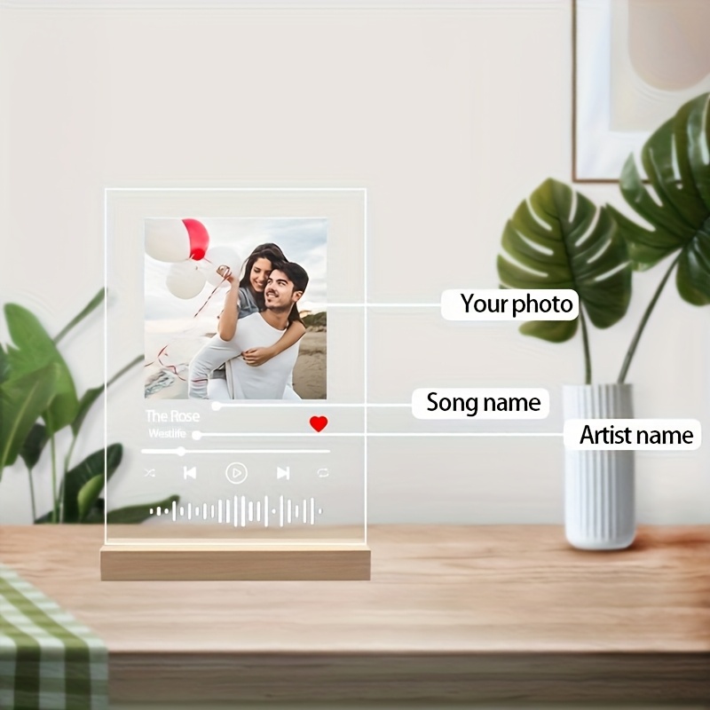 TEMU 2D Piatto, Targa Acrilica 2D Piatto con Foto// per Anniversario di Matrimonio, Decorazione Creativa e Personalizzata con Foto e , Regalo per