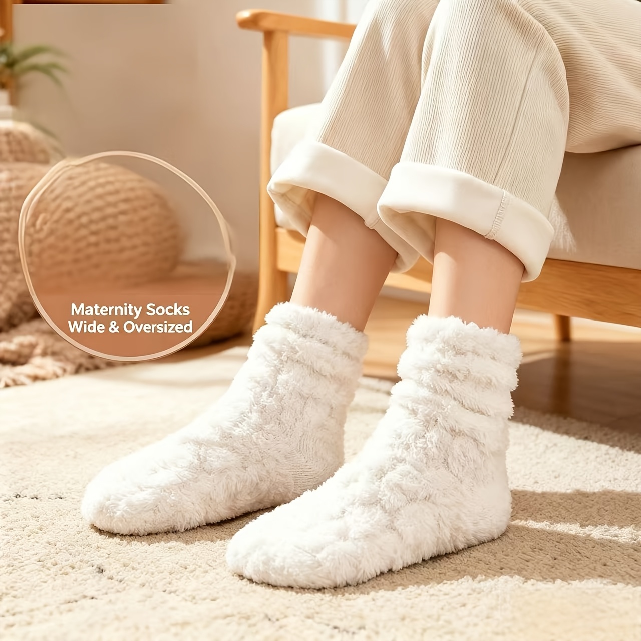 TEMU New Loose-fitting Comfortable Coral Winter Thickened Home Warm Sleep Floor Air-conditioned Socks For Men And Women, Thickened Postpartum Socks,