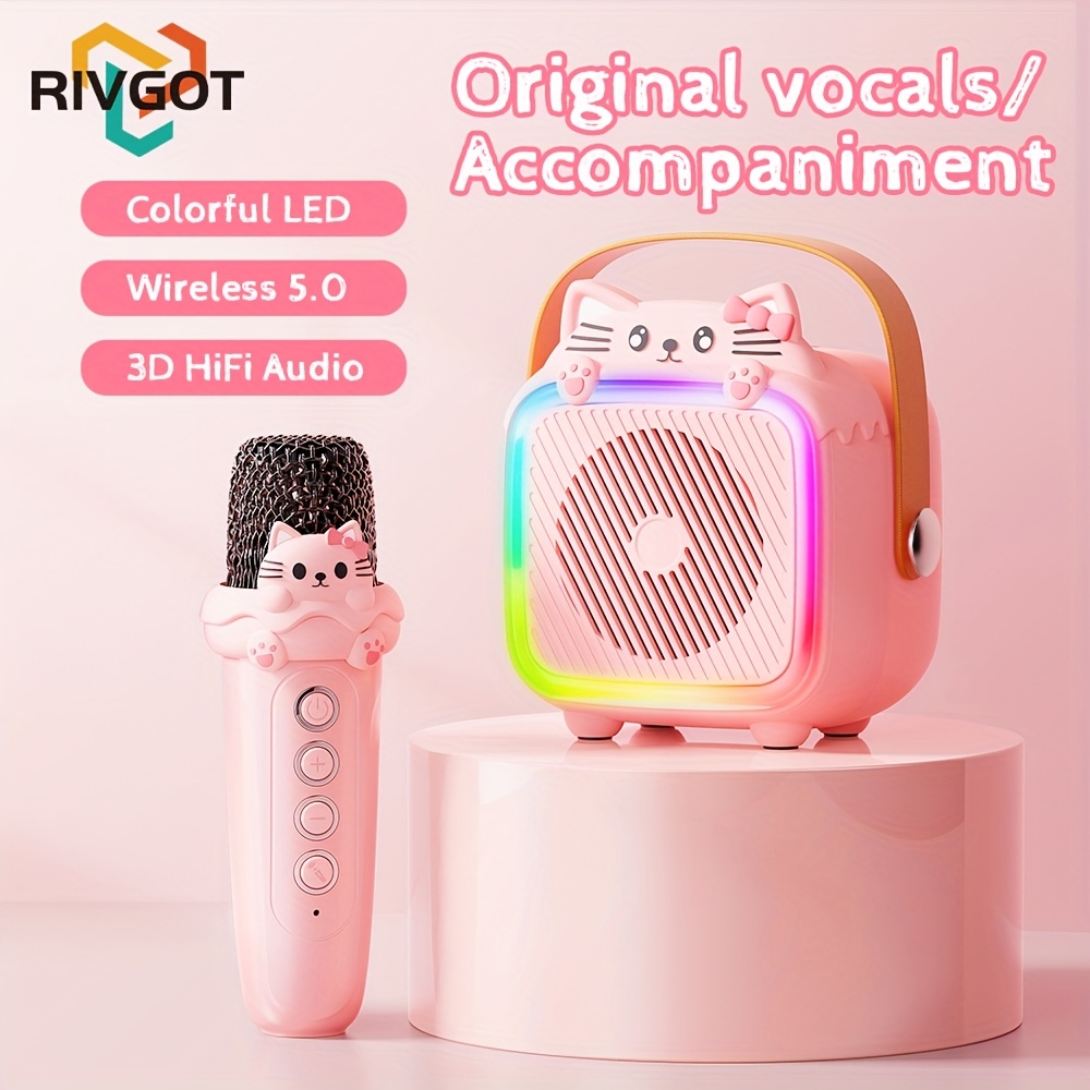   yükseltilmiş karaoke hoparlörü, 1/2 kablosuz mikrofonlu, parti, paskalya, doğum günü hediyesi,  , plastik malzeme, usb şarj, kablosuz özellik, şarj edilebilir pil
