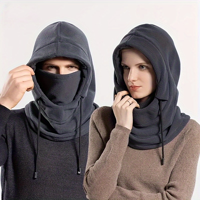 

Balaclava de Cyclisme d'Hiver 4-en-1 Coupe-Vent - Masque Facial en Polyester Chaud et Respirant, Capuche, Écharpe et Cache-Oreilles , Blanc, Rose, , - Ajustement Extensible pour les Activités en